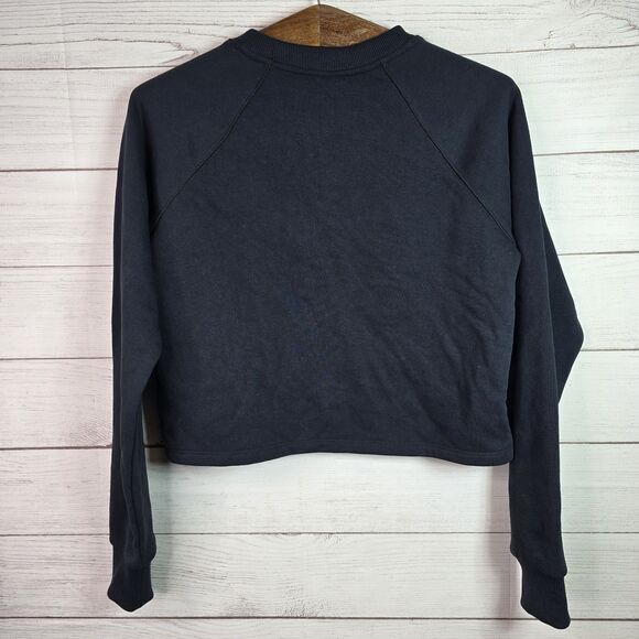 Under Armour Sweatshirt Womens Sz Small Black UA Terry Crop Crewneck Loose NWT - Picture 7 of 9